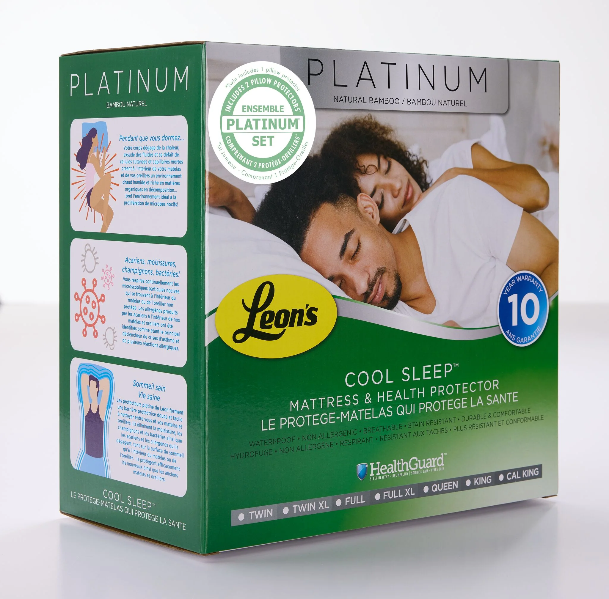 Platinum King Mattress Health Guard & Pillow Protectors - Bamboo - Image 3