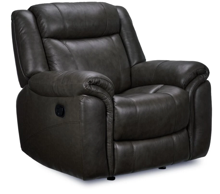 Plaza Leather Reclining Sofa and Rocker Recliner Set - Grey - Image 6