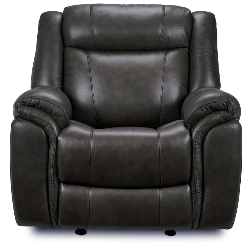 Plaza Leather Rocker Recliner - Grey - Image 4