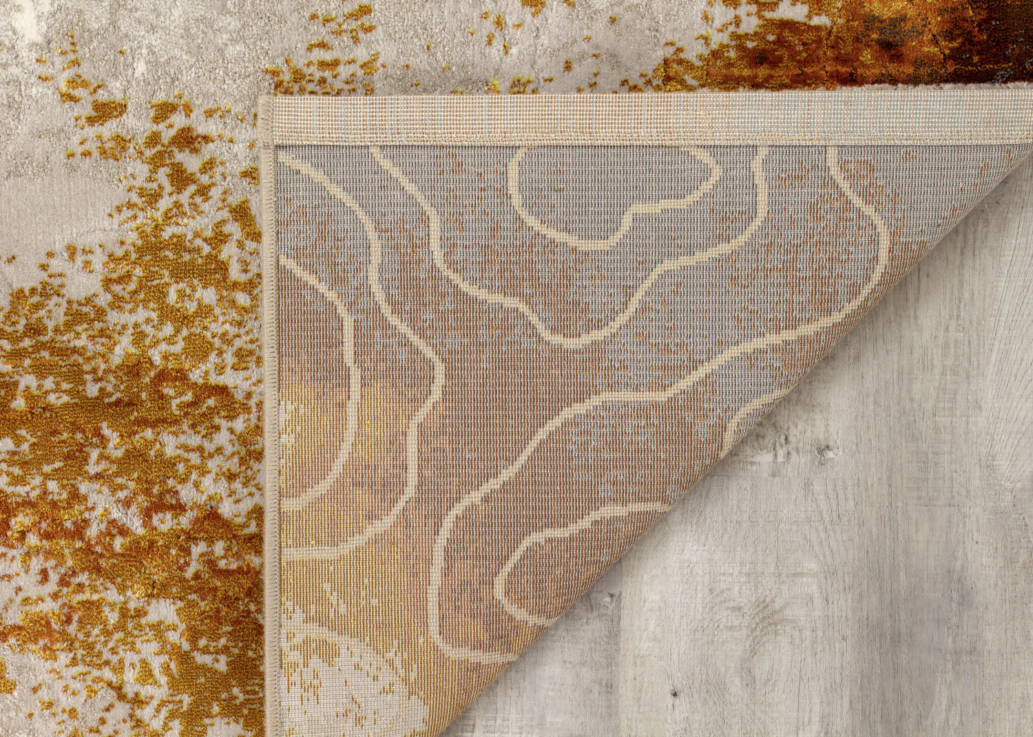 Pollo Distressed Abstract Area Rug - 5' X 8' Cream/Orange - Image 6