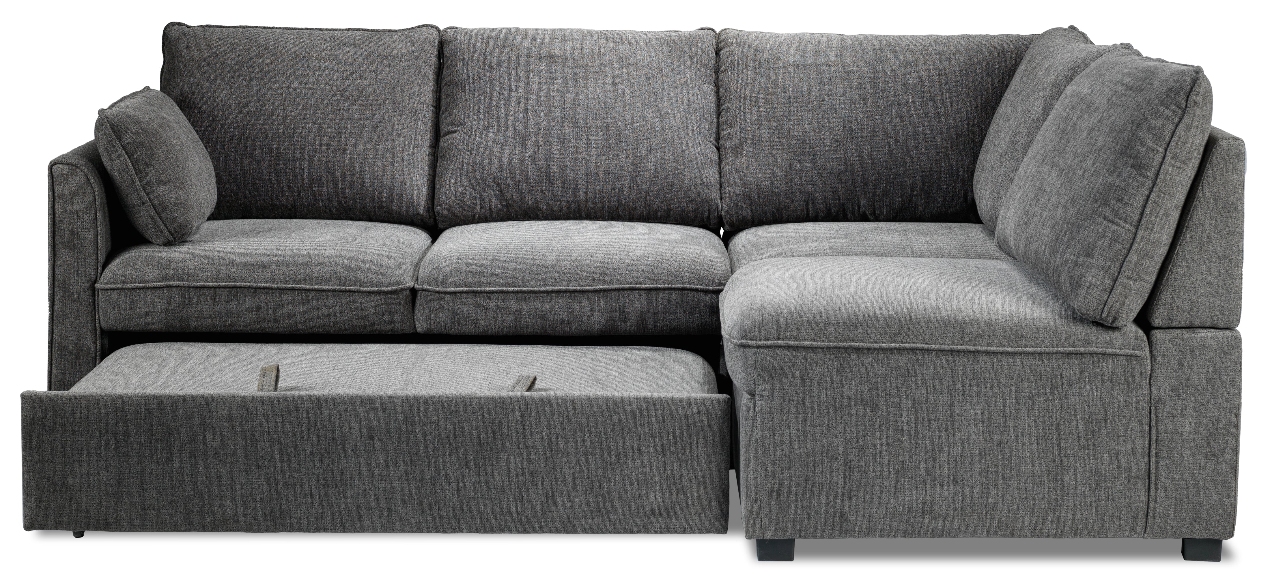 Portland 3-Piece Sectional with Left-Facing Pop-Up Bed - Grey - Image 6