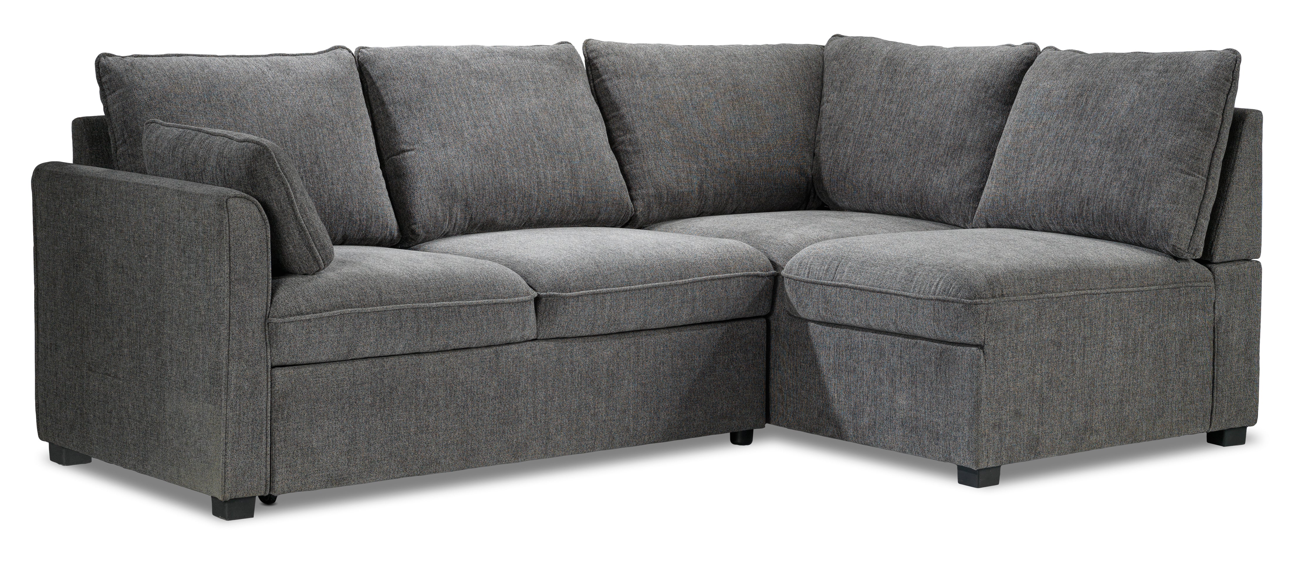 Portland 3-Piece Sectional with Left-Facing Pop-Up Bed - Grey - Image 9