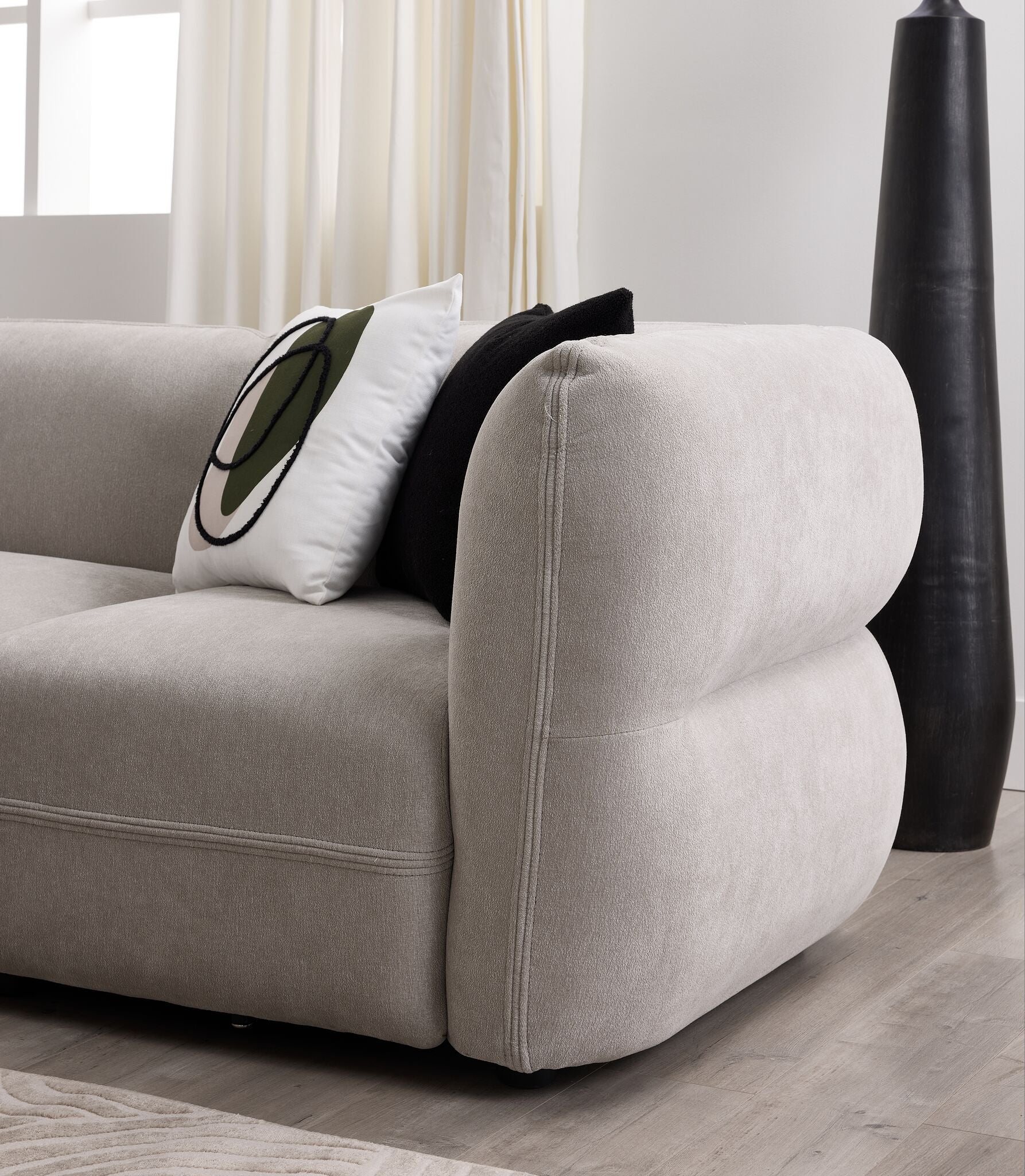 In Full Bloom - Porto 6-Piece Modular Sectional - Taupe - Image 4