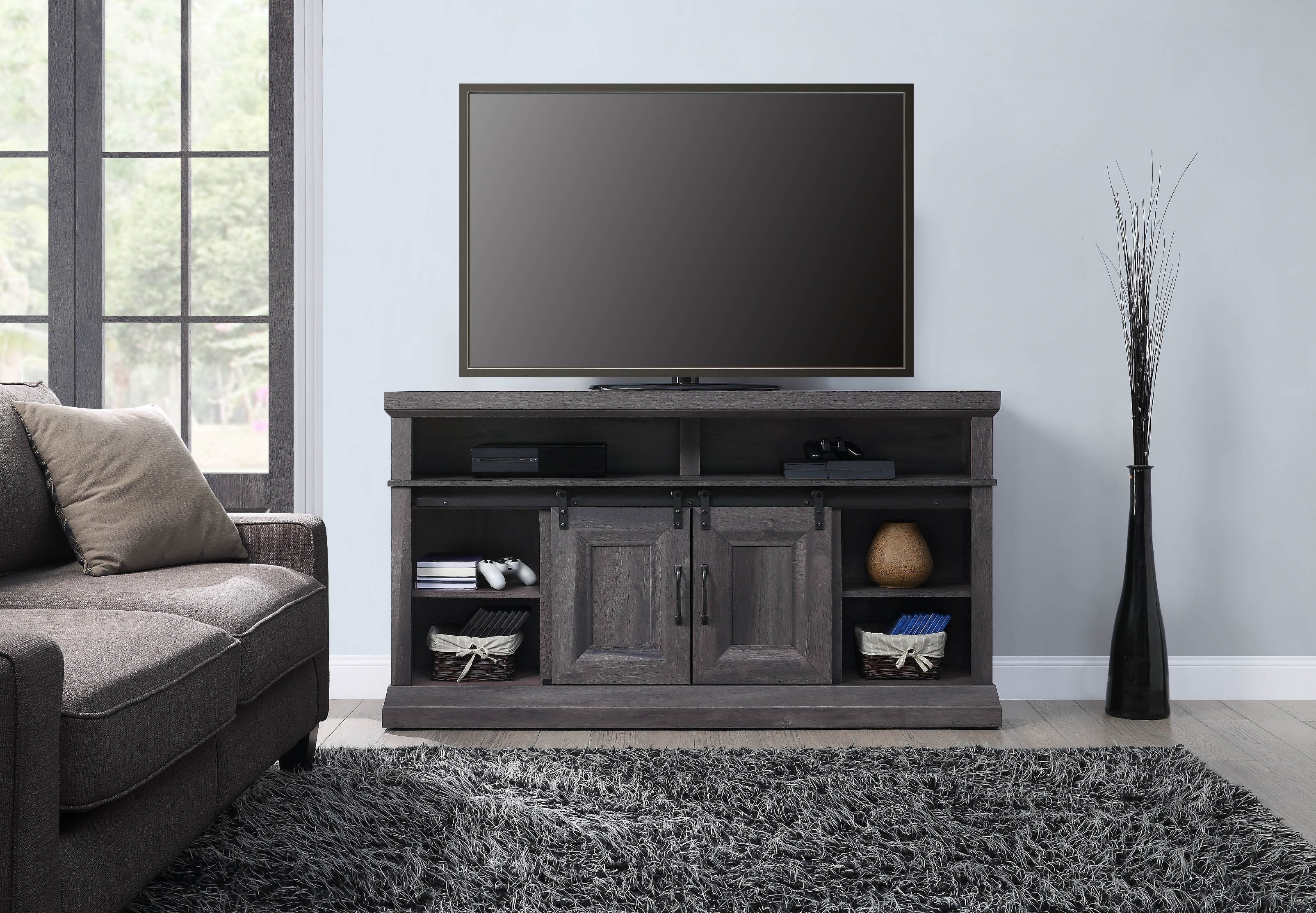 Preston 59.75" Fireplace TV Stand - Charcoal - Image 2