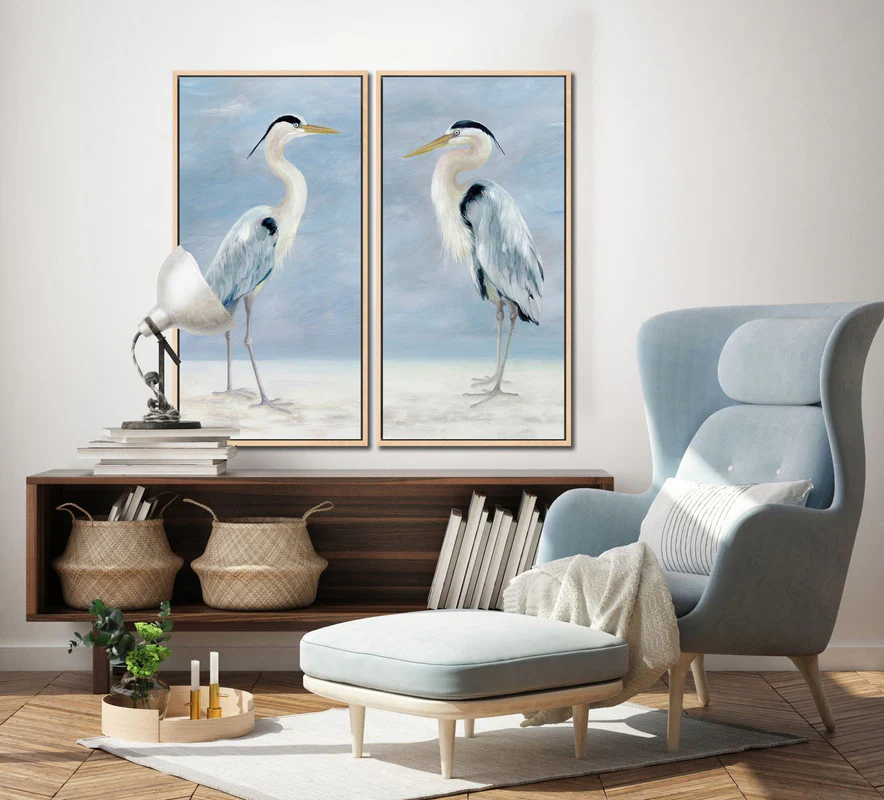 Proud Bird II Wall Art - Blue/White - 19 X 37 - Image 2