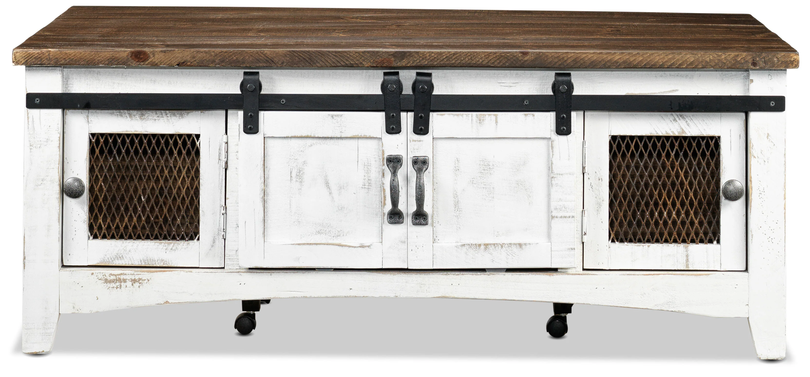 Pueblo 50" Coffee Table - Weathered White - Image 2