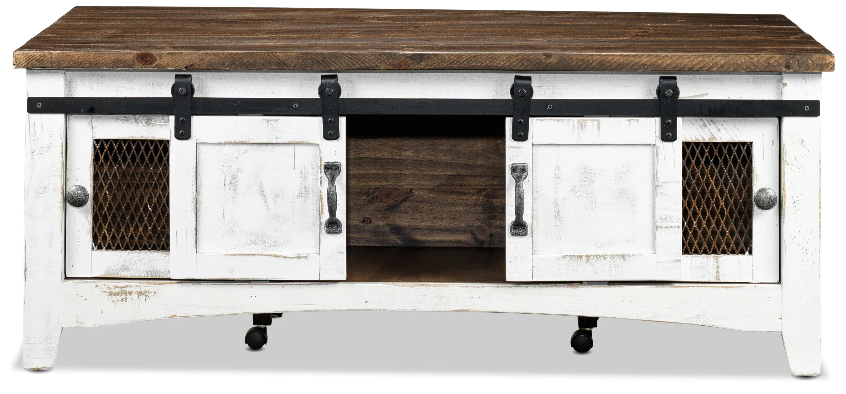 Pueblo 50" Coffee Table - Weathered White - Image 4