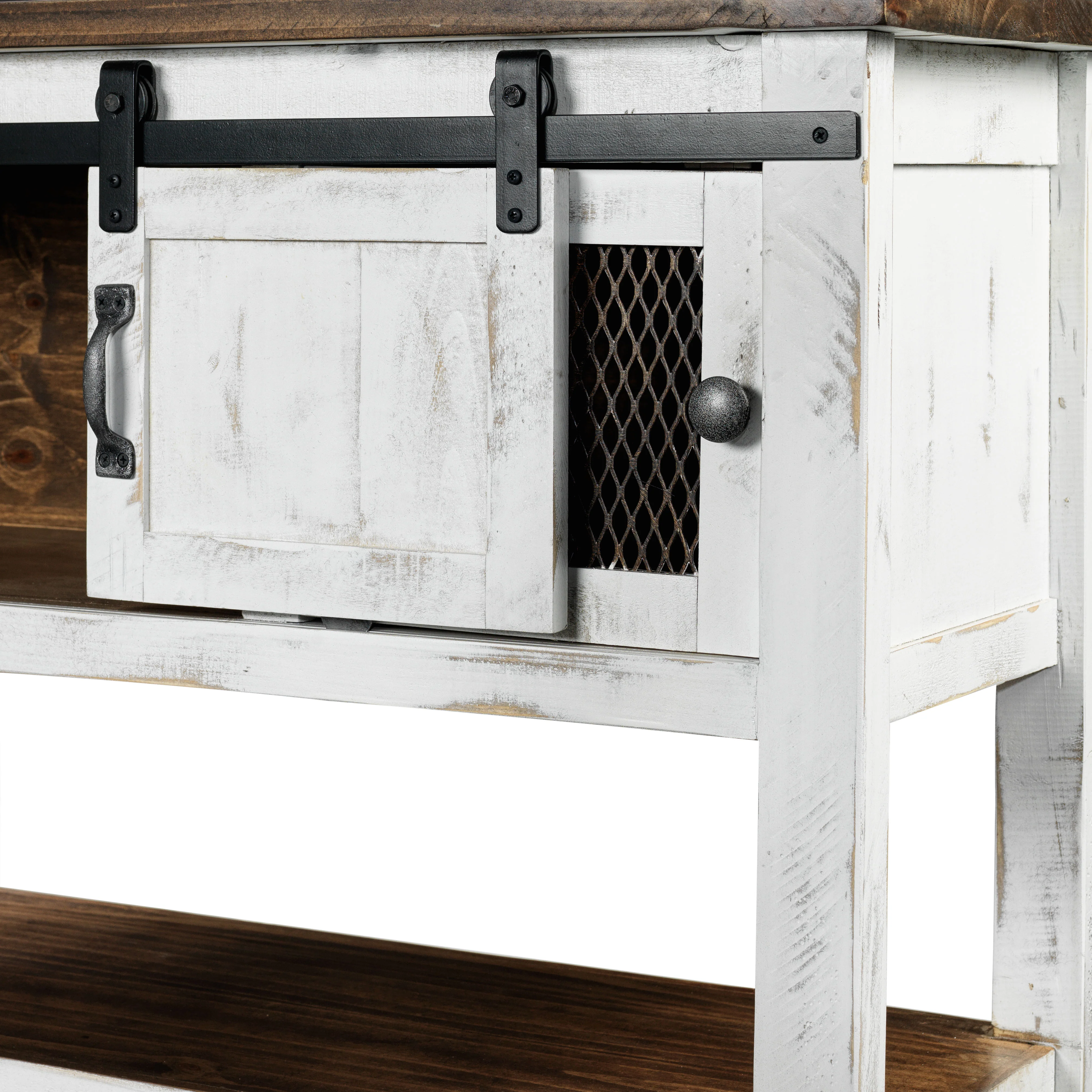 Pueblo 55" Sofa Table - Weathered White - Image 5