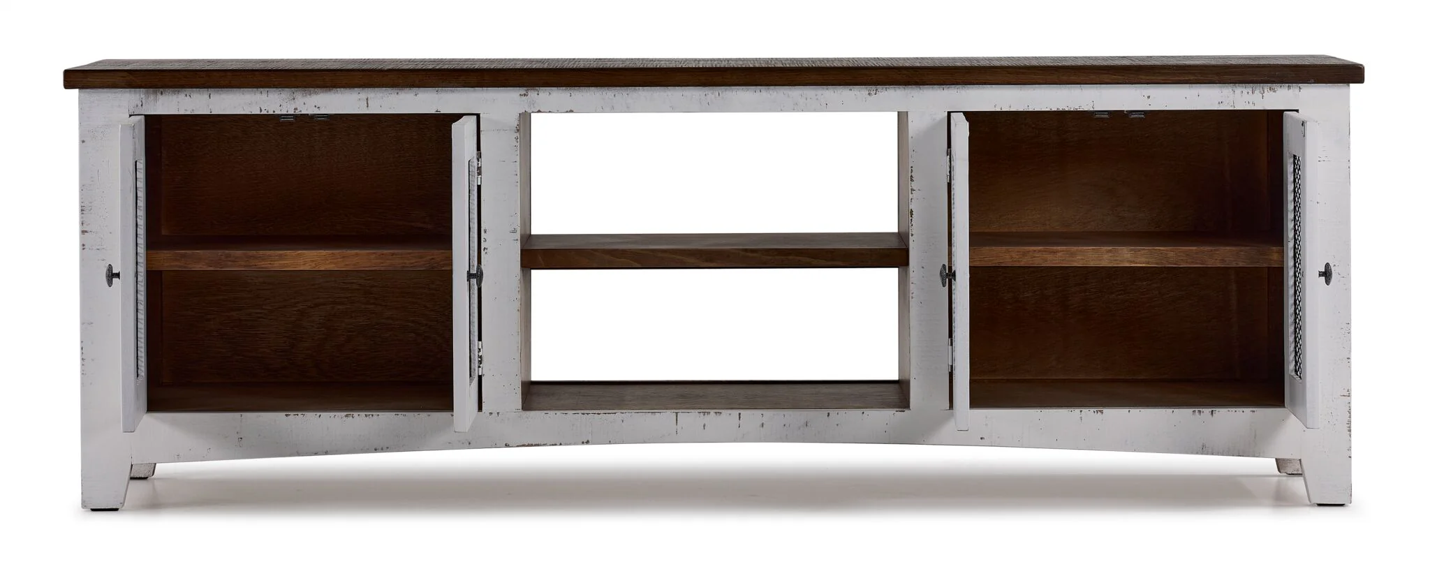 Pueblo 78.75" White Entertainment Unit - Weathered White - Image 2