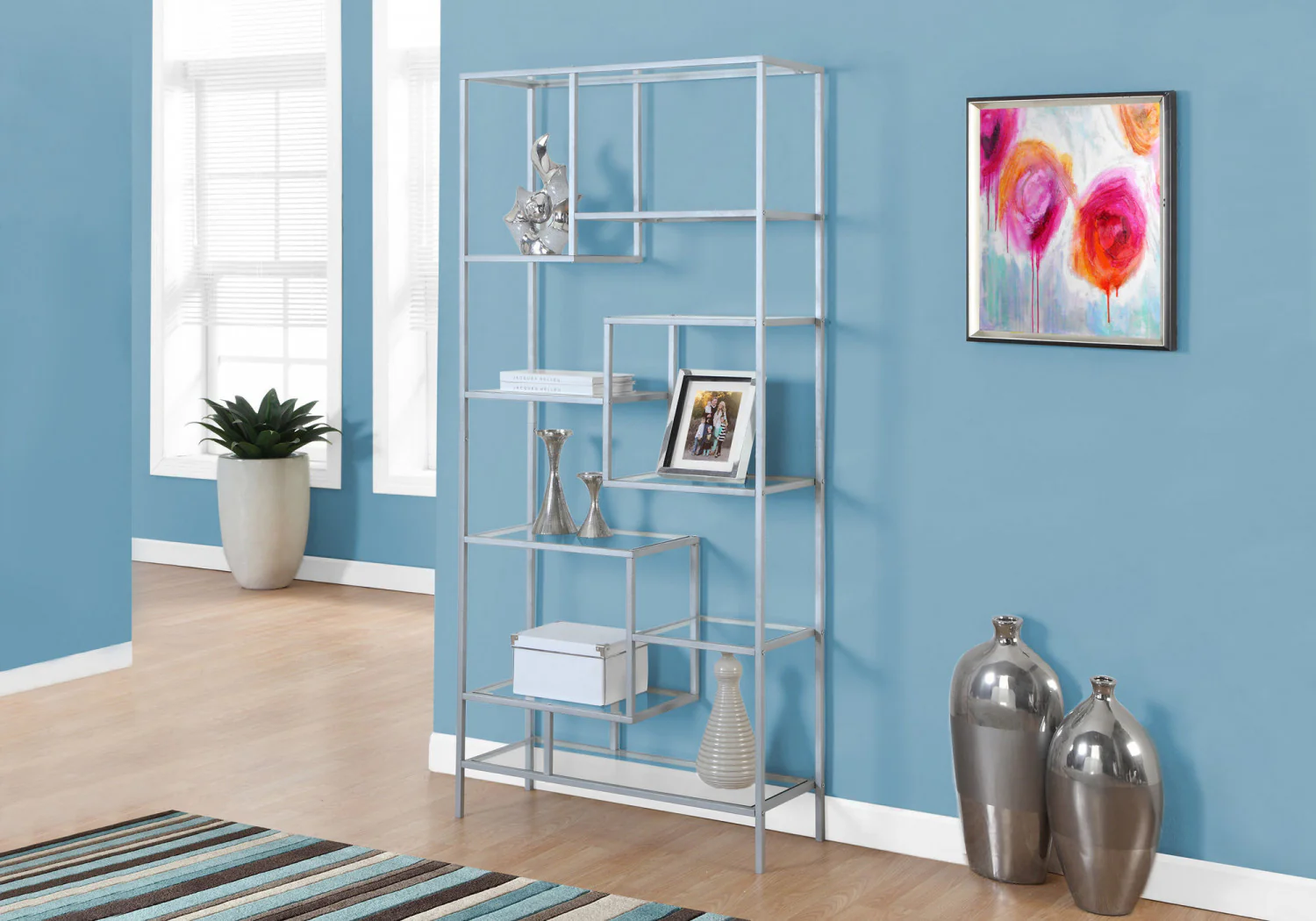 Quin Bookcase - Silver - Image 2