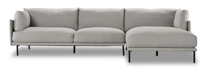 Rai 2 Pc. Sectional with RHF Chaise - Silver - Image 2