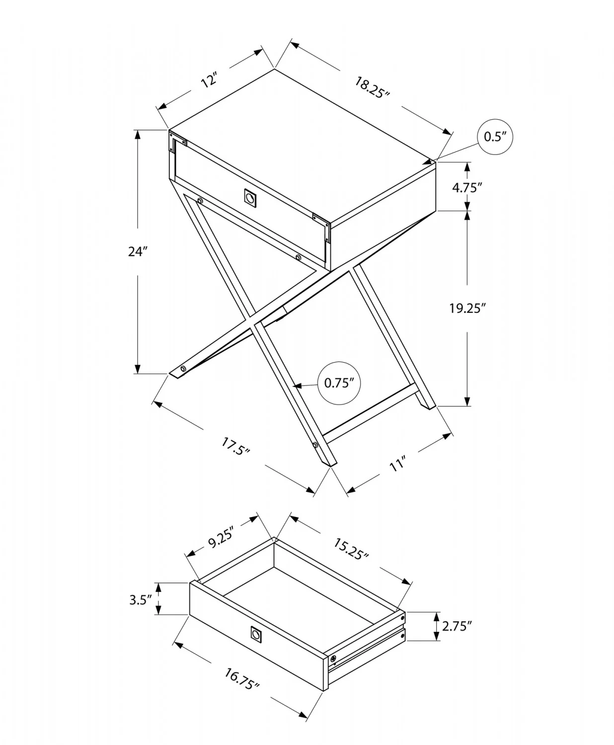 Rane Side Table - Brown - Image 3