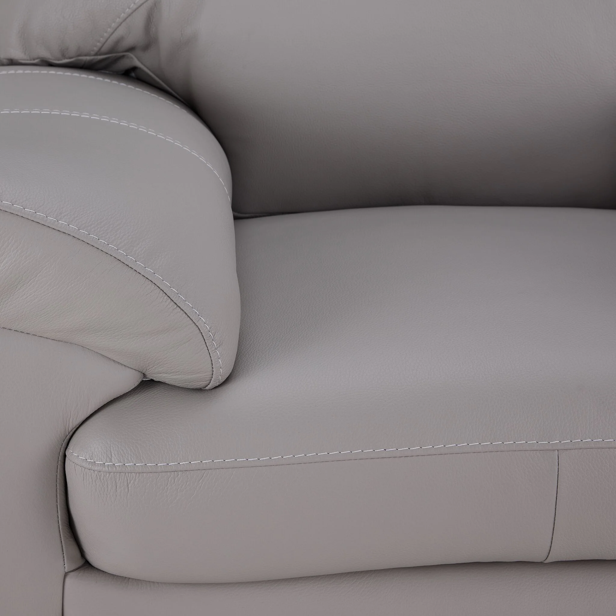 Raphael Leather Chair - Cloud Grey - Image 3