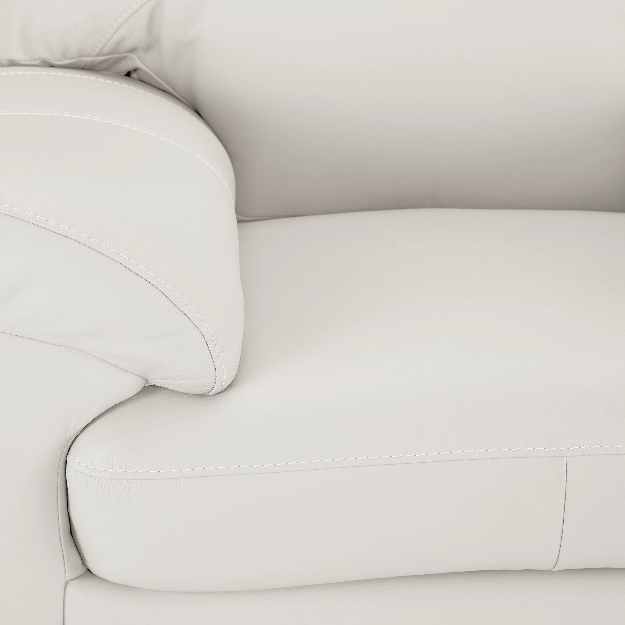 Raphael Leather Chair - Silver Grey - Image 3