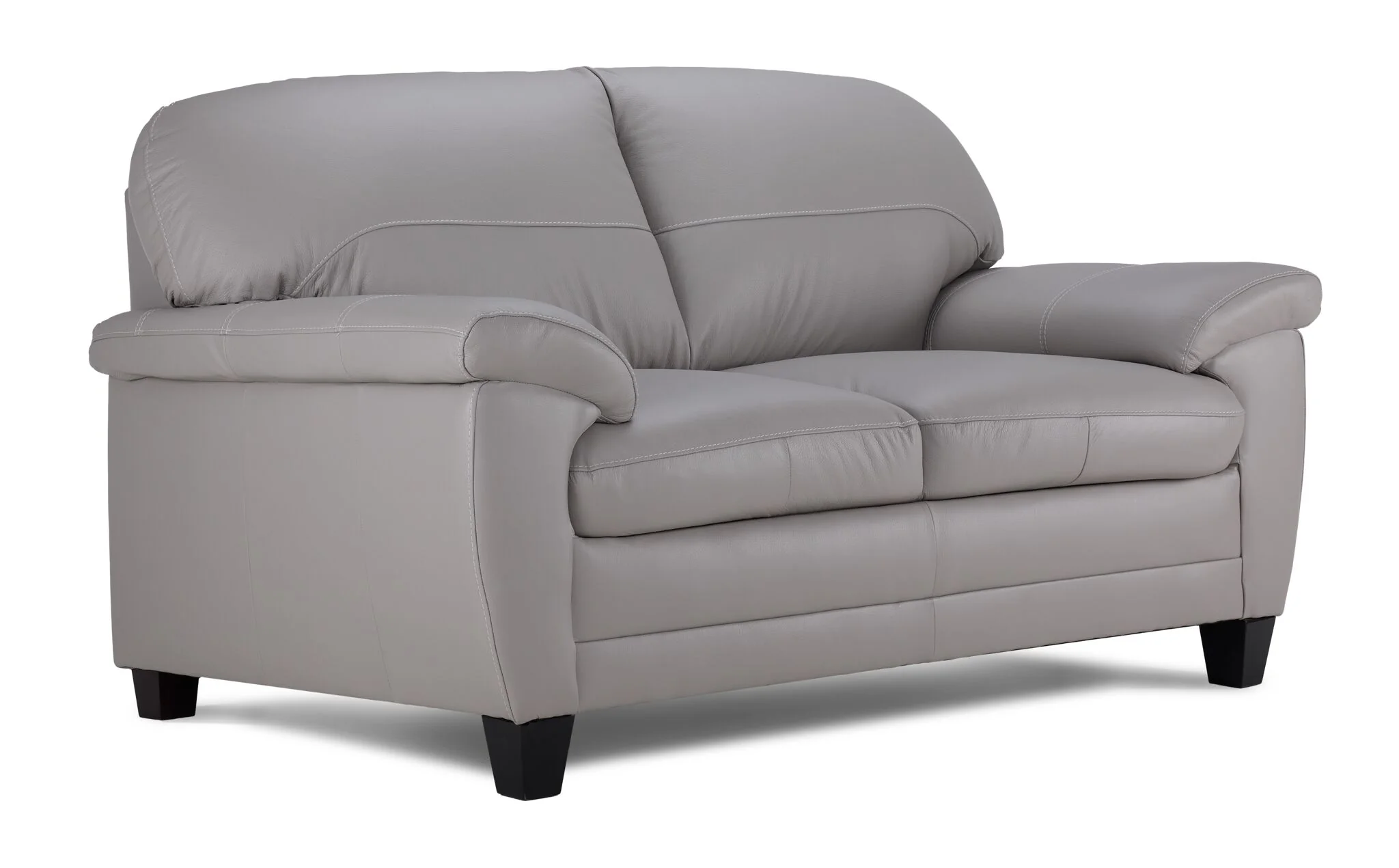 Raphael Leather Loveseat - Cloud Grey - Image 2