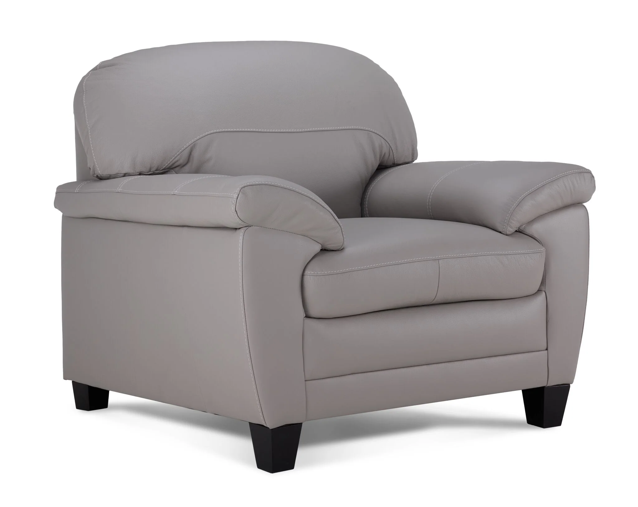 Raphael Leather Sofa, Loveseat and Chair Set - Cloud Grey - Image 4