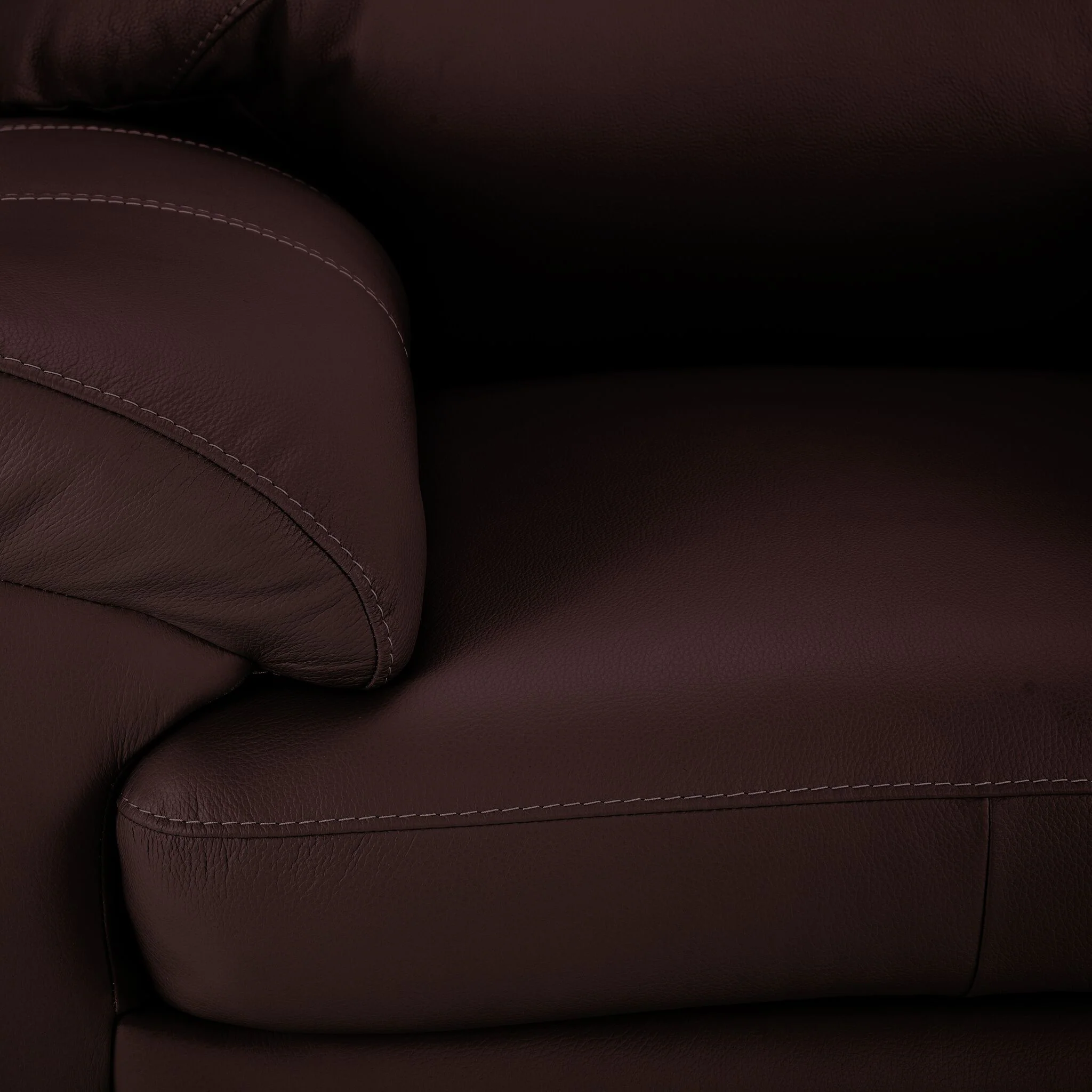 Raphael Leather Sofa, Loveseat and Chair Set - Mocha - Image 5