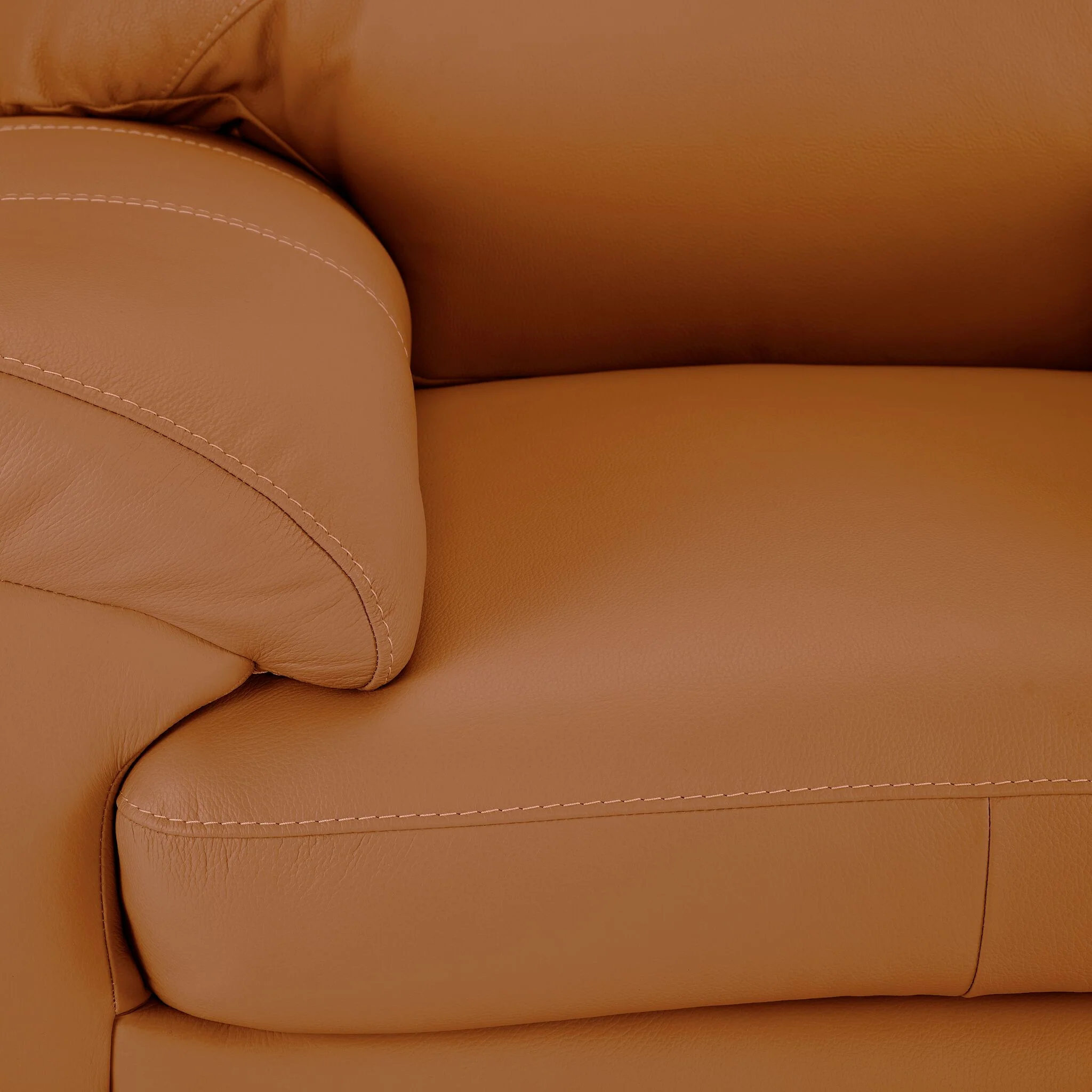 Raphael Leather Sofa - Saddle - Image 3