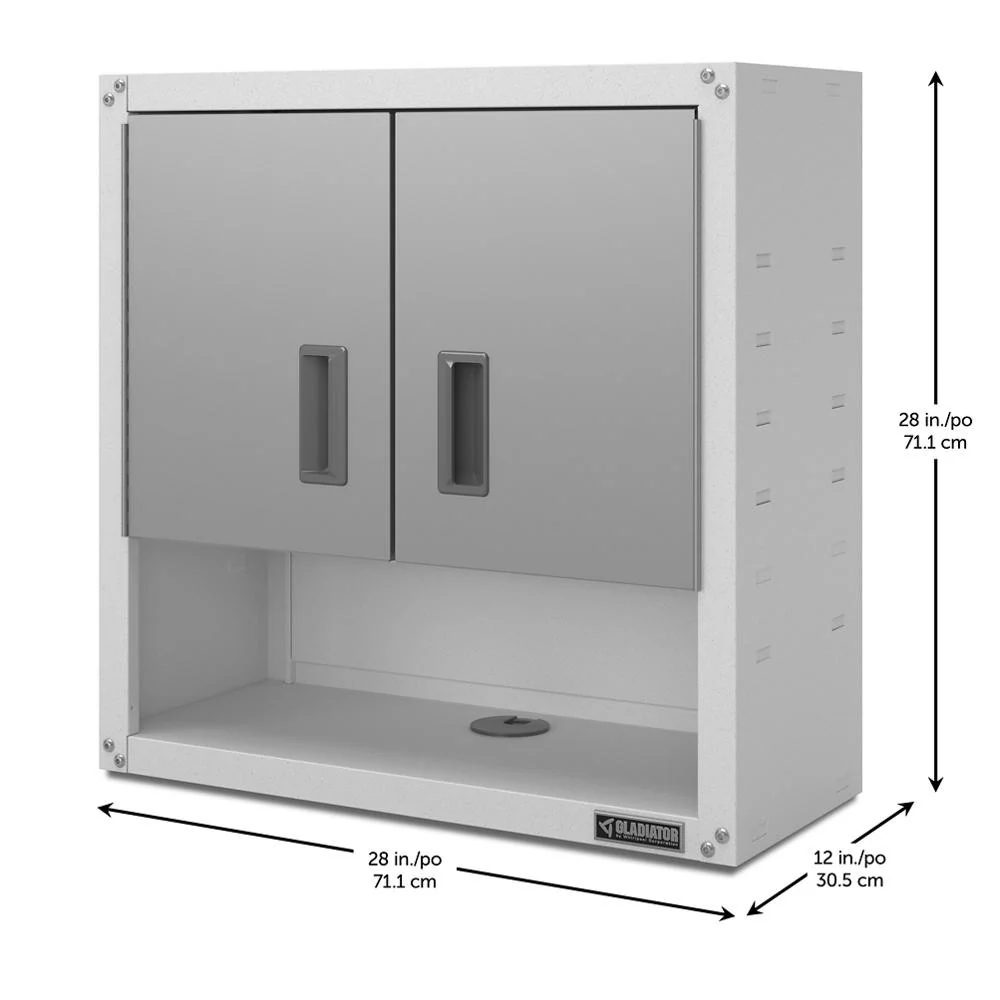 Ready-to-assemble 3/4 Door Wall Gearbox - Gray Slate Storage Solution - Image 2