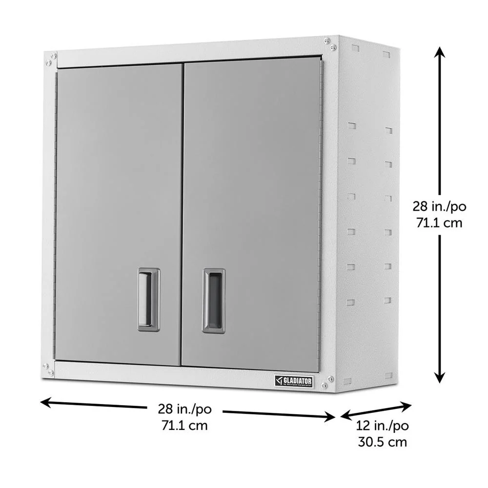 Ready-to-assemble Full-door Wall Gearbox - Gray Slate Storage Solution - Image 2