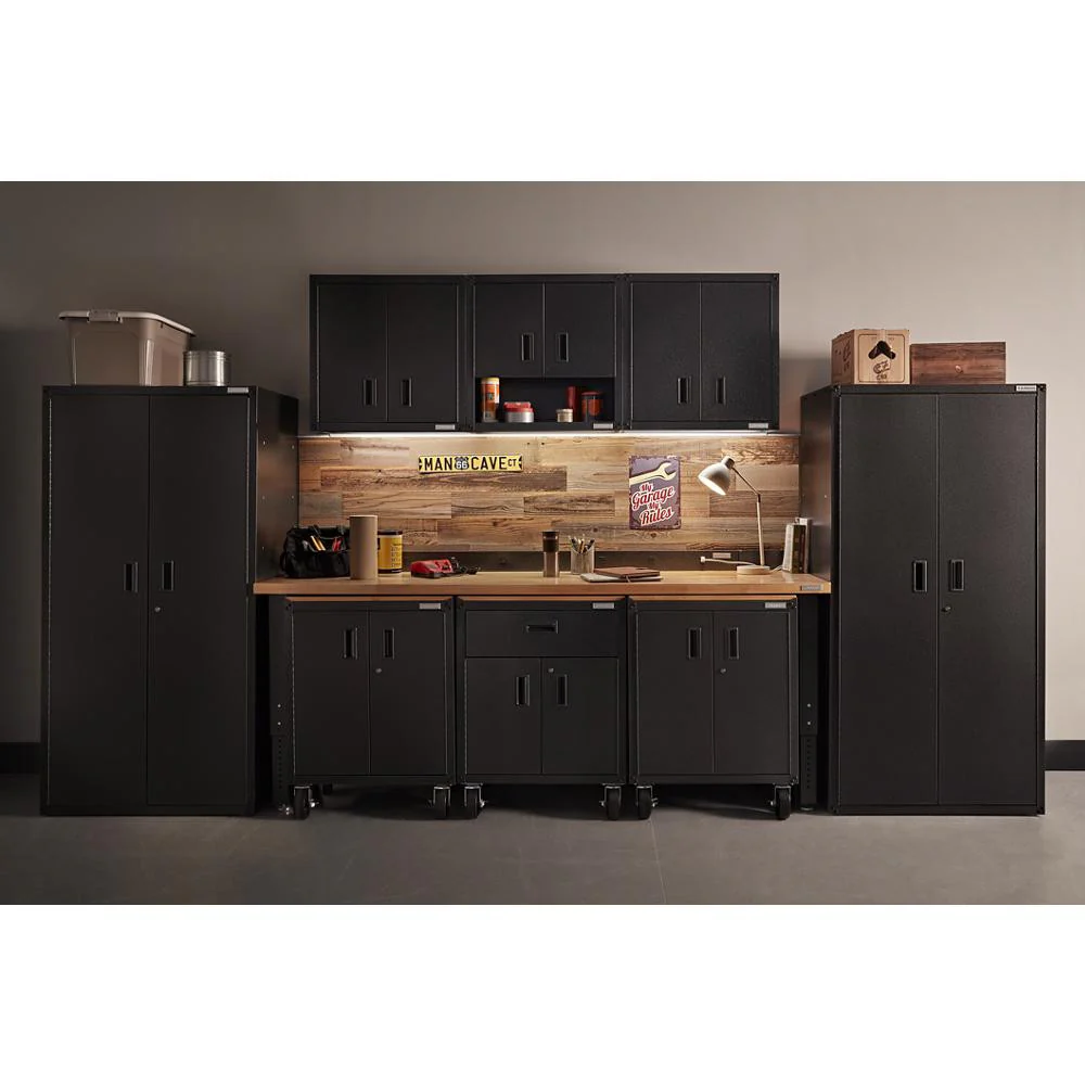 Ready-to-assemble Full-door Wall Gearbox - Hammered Granite Storage Solution - Image 3