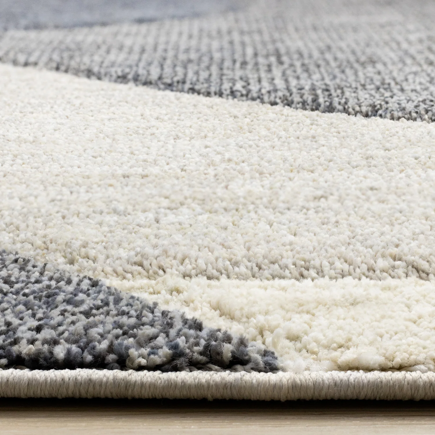 Recycled Polyester Modern Teardrop Area Rug - 5' X 8' - Blue/Grey - Image 4