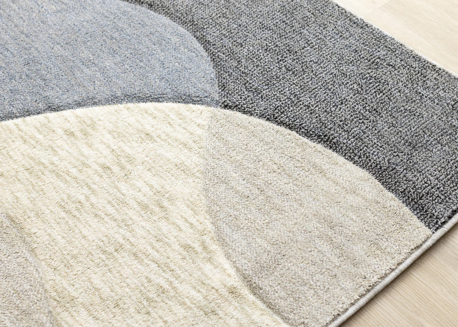 Recycled Polyester Modern Teardrop Area Rug - 8' X 11' - Blue/Grey - Image 4