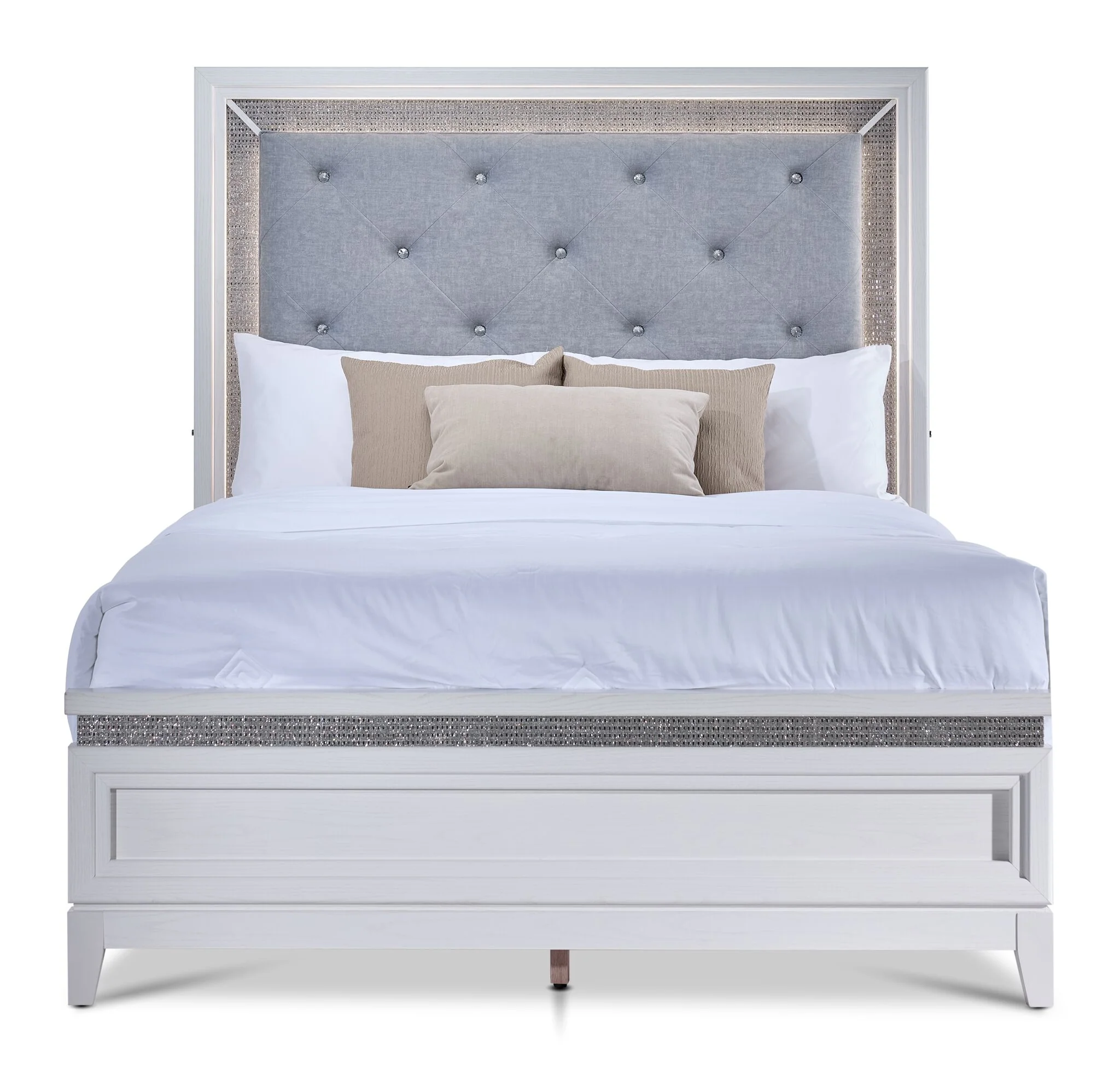 Reflections 3 - Piece King Bed - White - Image 4