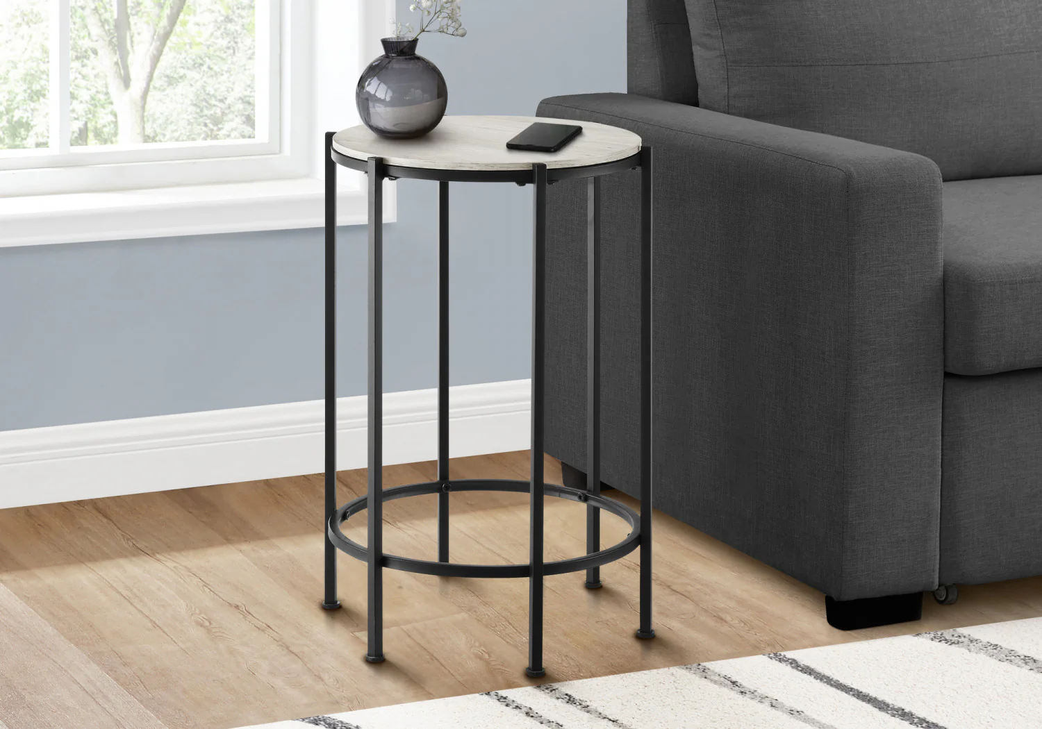 Remi Side Table - Beige/Black - Image 2