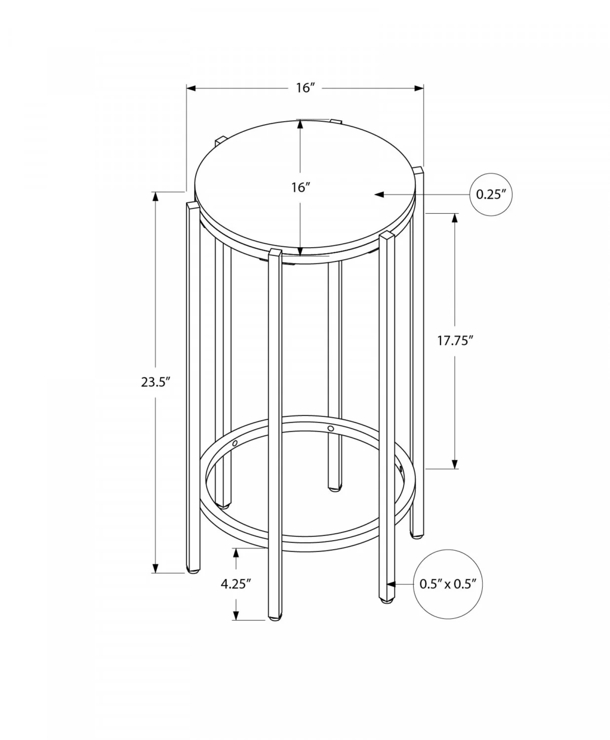 Remi Side Table - Light Brown - Image 3