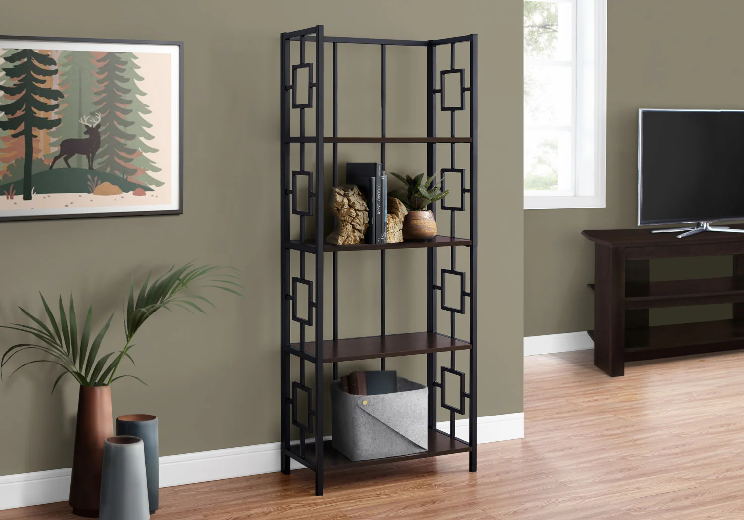 Renna Bookcase - Dark Brown - Image 2