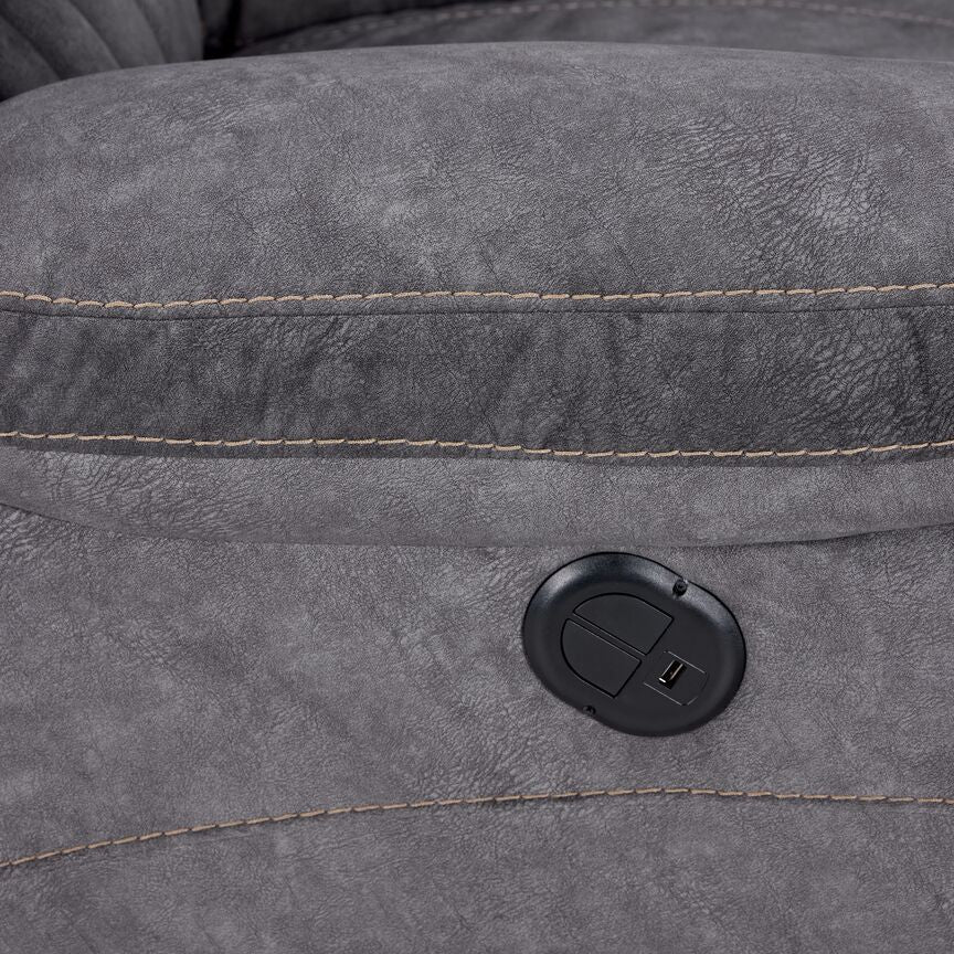 Reyes Power Reclining Loveseat - Grey - Image 7