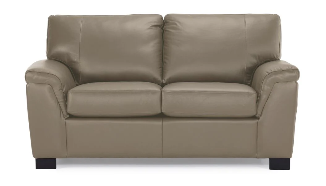 Reynolds Leather Loveseat - Grey - Image 2