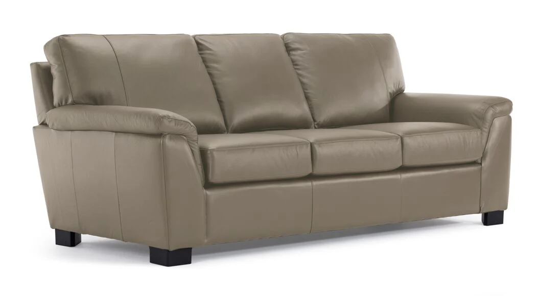 Reynolds Leather Sofa and Chair Set - Grey - Image 2