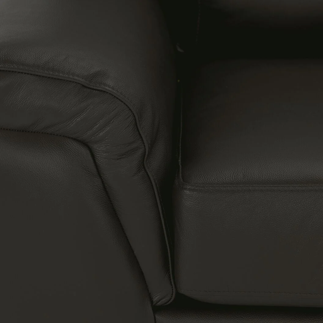 Reynolds Leather Sofa and Loveseat Set - Dark Grey - Image 4
