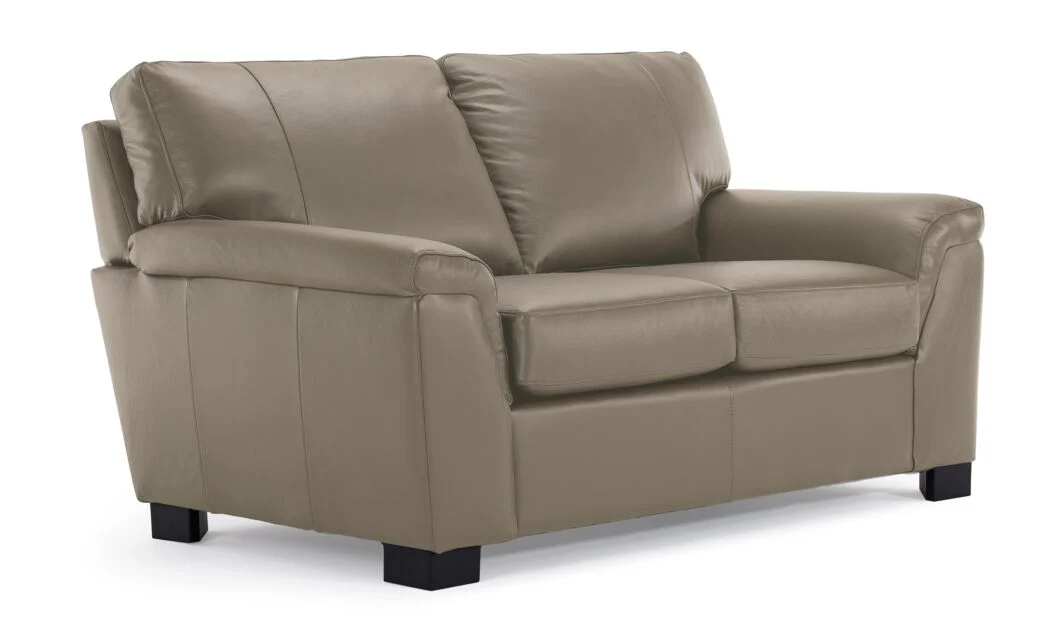 Reynolds Leather Sofa, Loveseat and Chair Set - Grey - Image 3