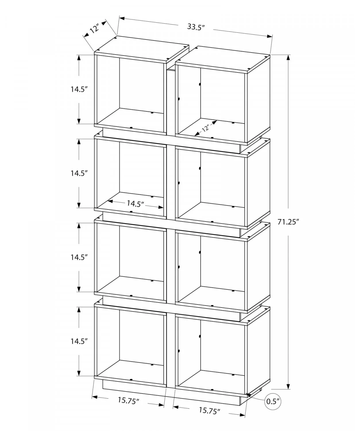 Rhea Bookcase - White - Image 3