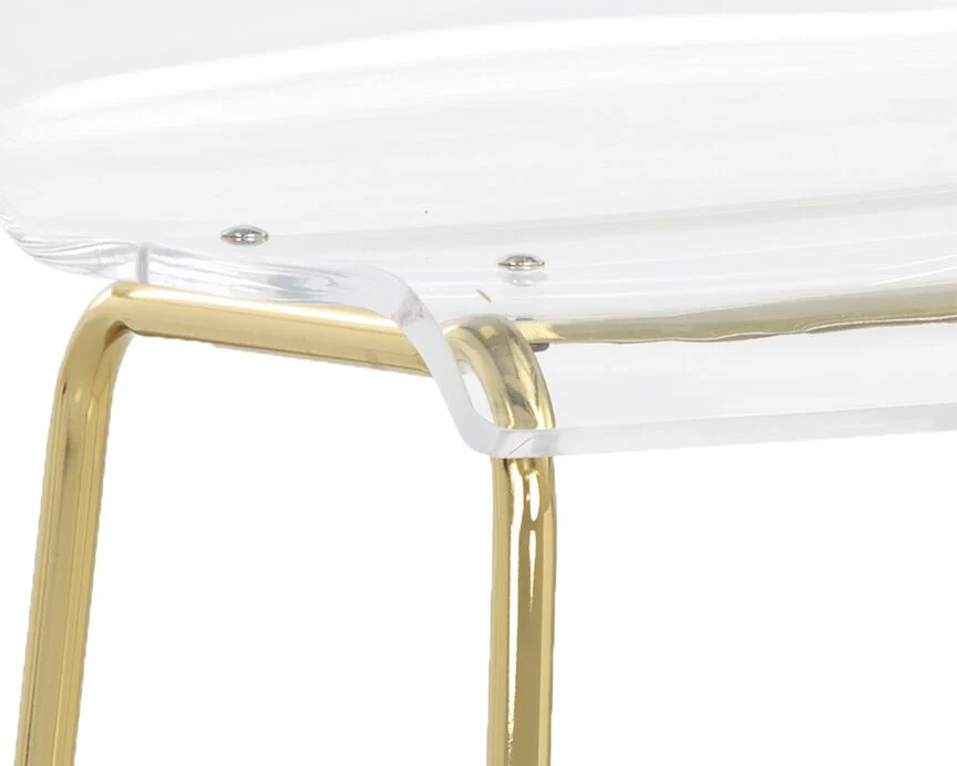Ria Bar Height Stool - Clear, Gold - Image 3
