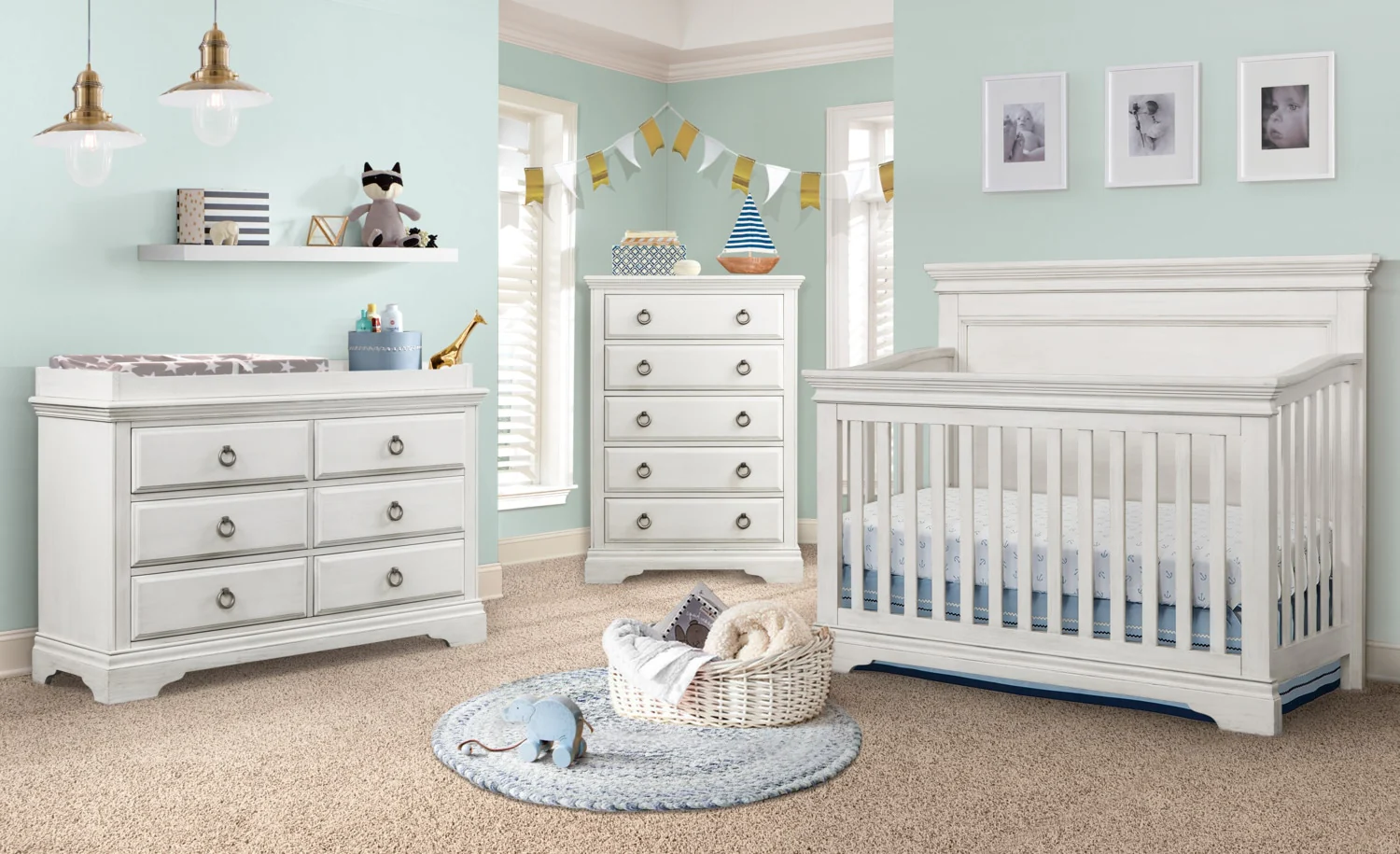 Riley Convertible Crib - Brushed White - Image 2