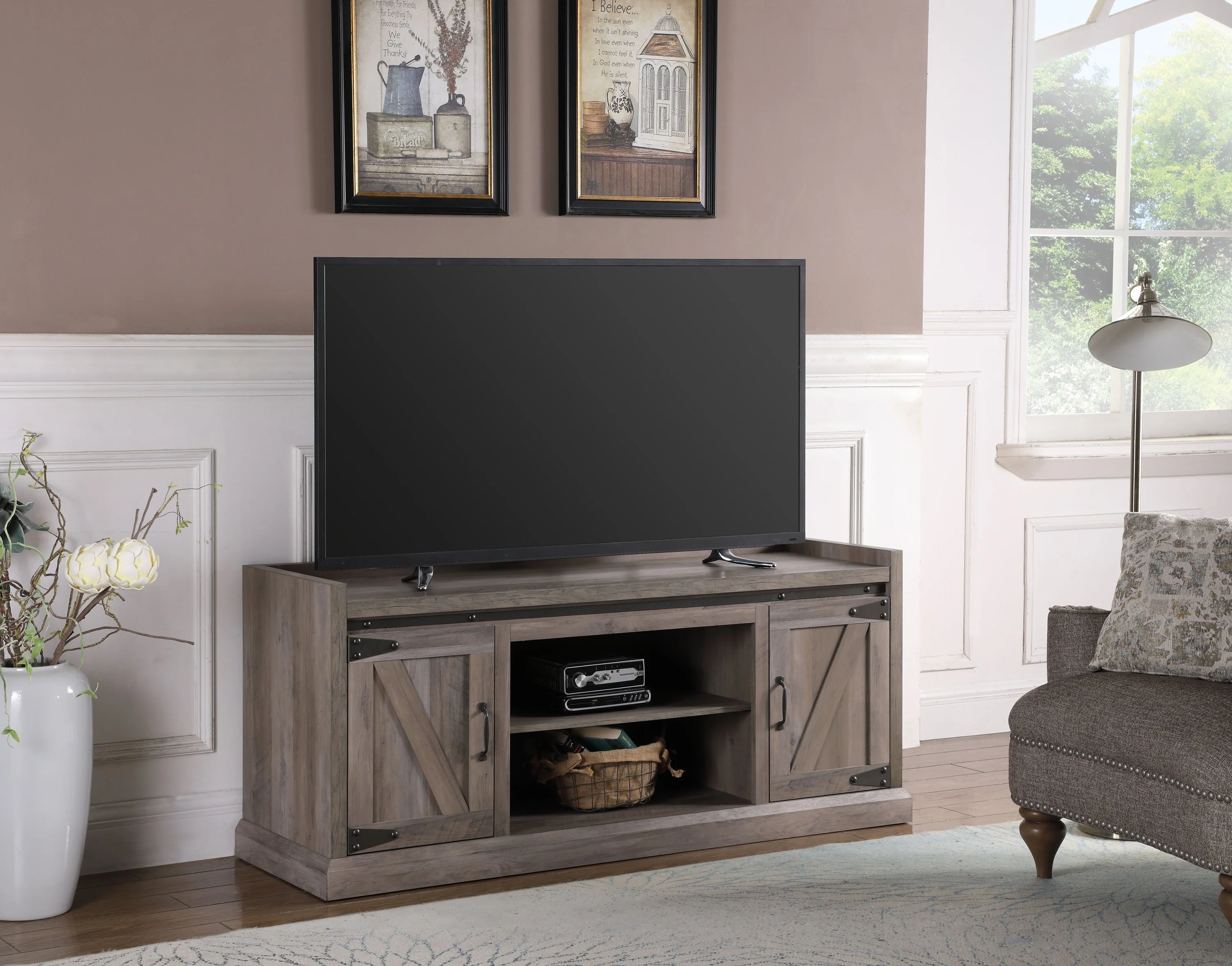Roane 62" TV Stand - Light Washed Plank - Image 2