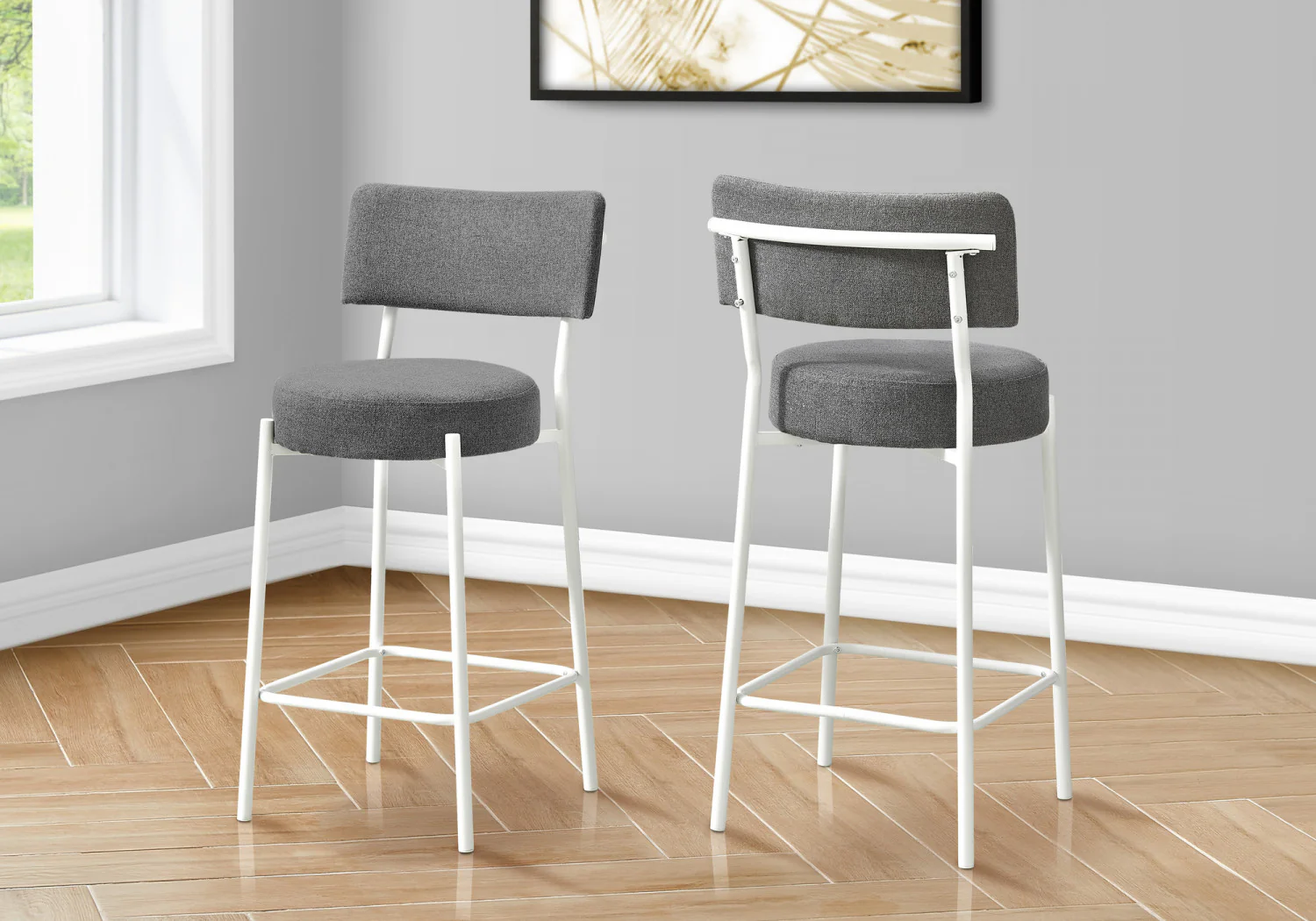 Robson Counter Stool - Grey/White - Set Of Two - Image 2