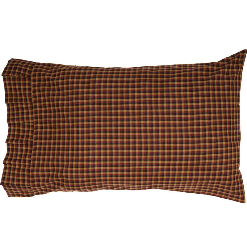 Roosevelt Standard Pillow Case - Burgundy/Mustard - Set of 2 - Image 4