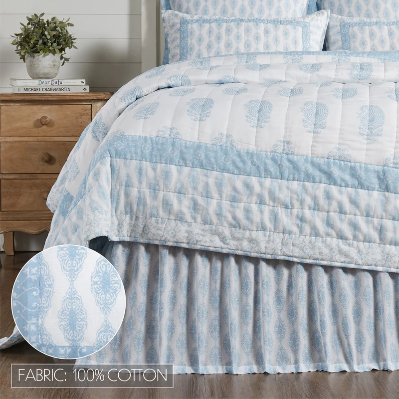 Rosalie King Bed Skirt - Blue - Image 2