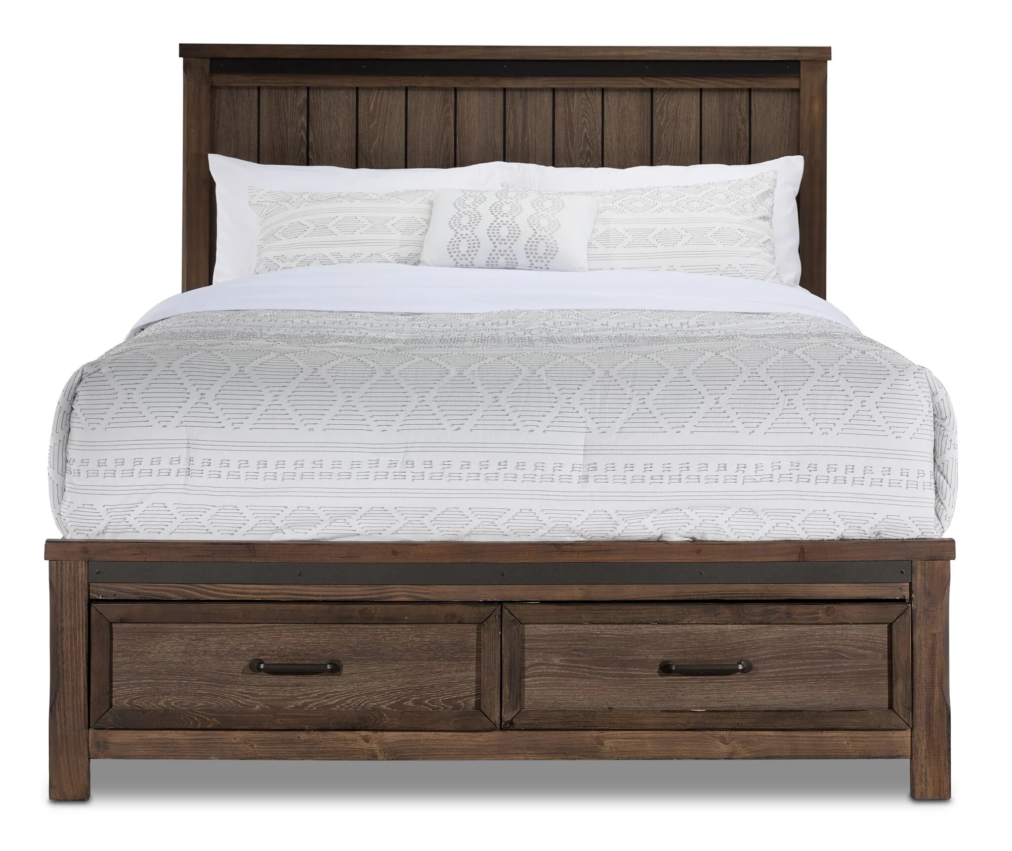 Rossco 3-Piece King Storage Bed - Rustic Oak - Image 2