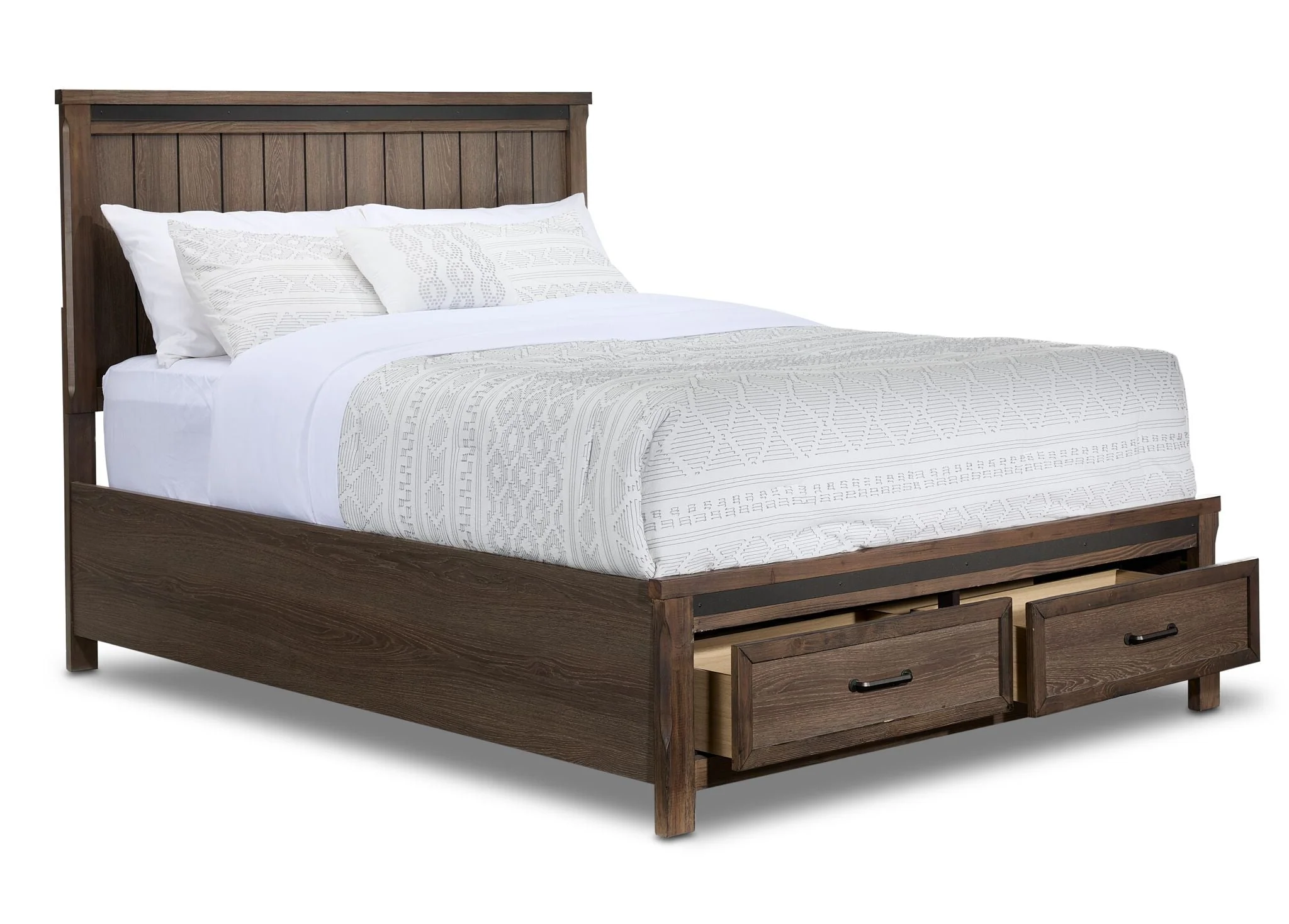 Rossco 3-Piece King Storage Bed - Rustic Oak - Image 3