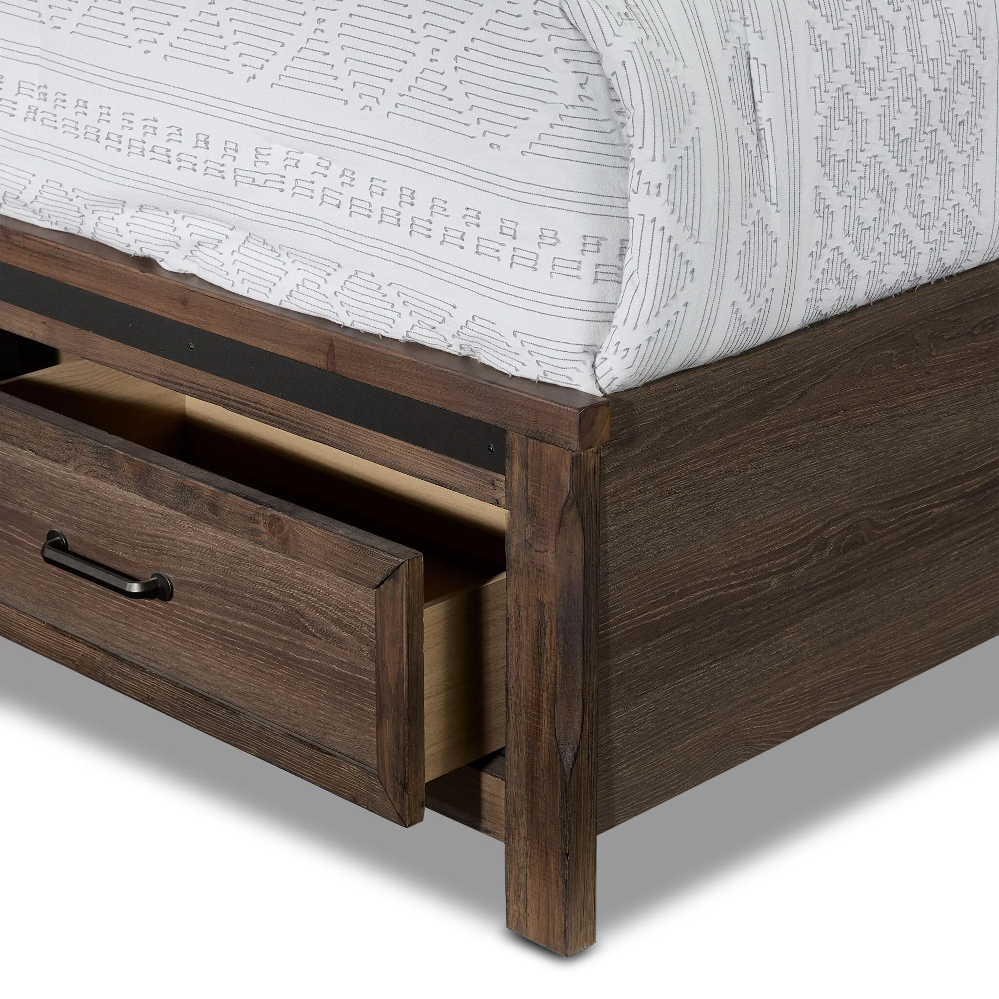 Rossco 3-Piece King Storage Bed - Rustic Oak - Image 4