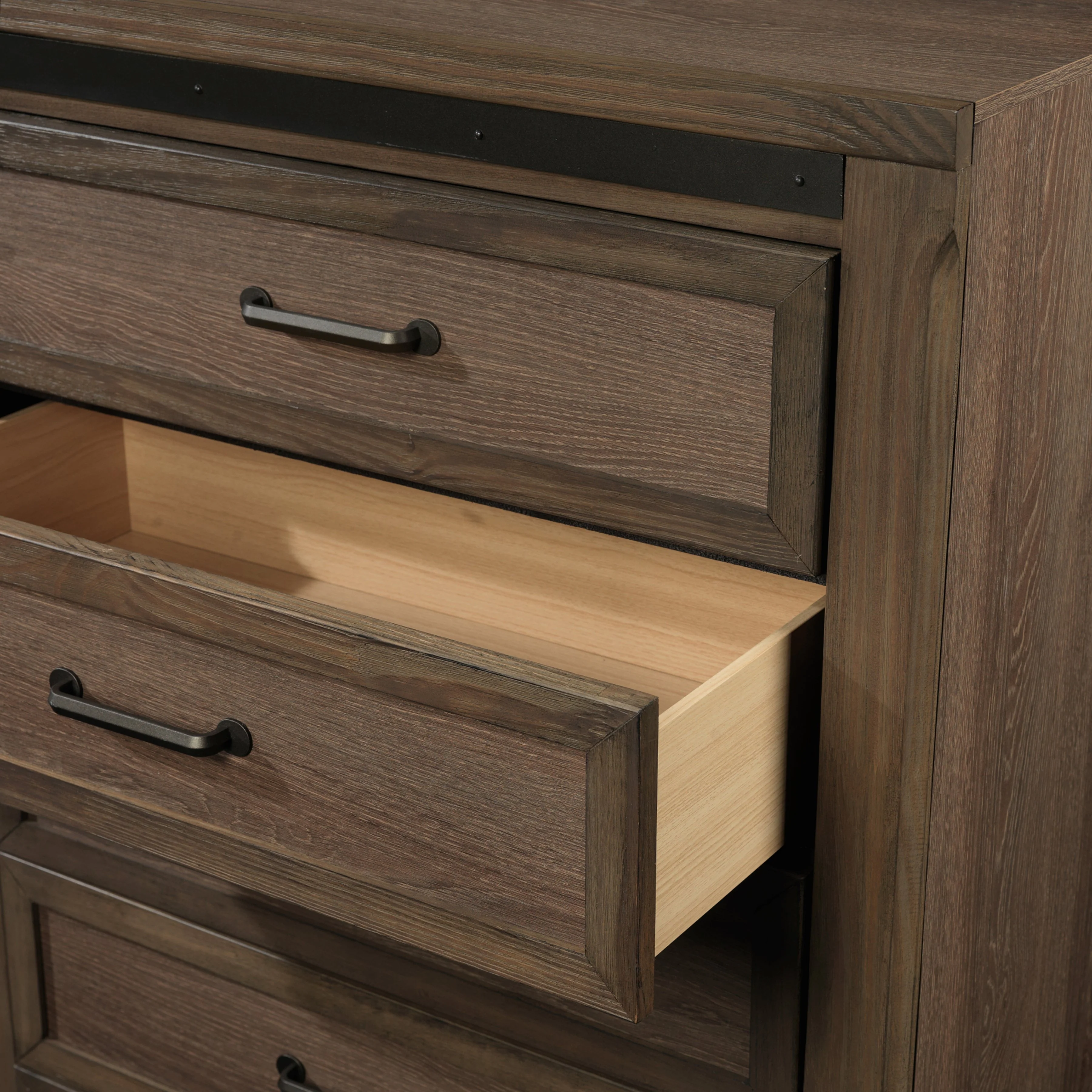 Rossco 5-Drawer Chest - Rustic Oak - Image 3
