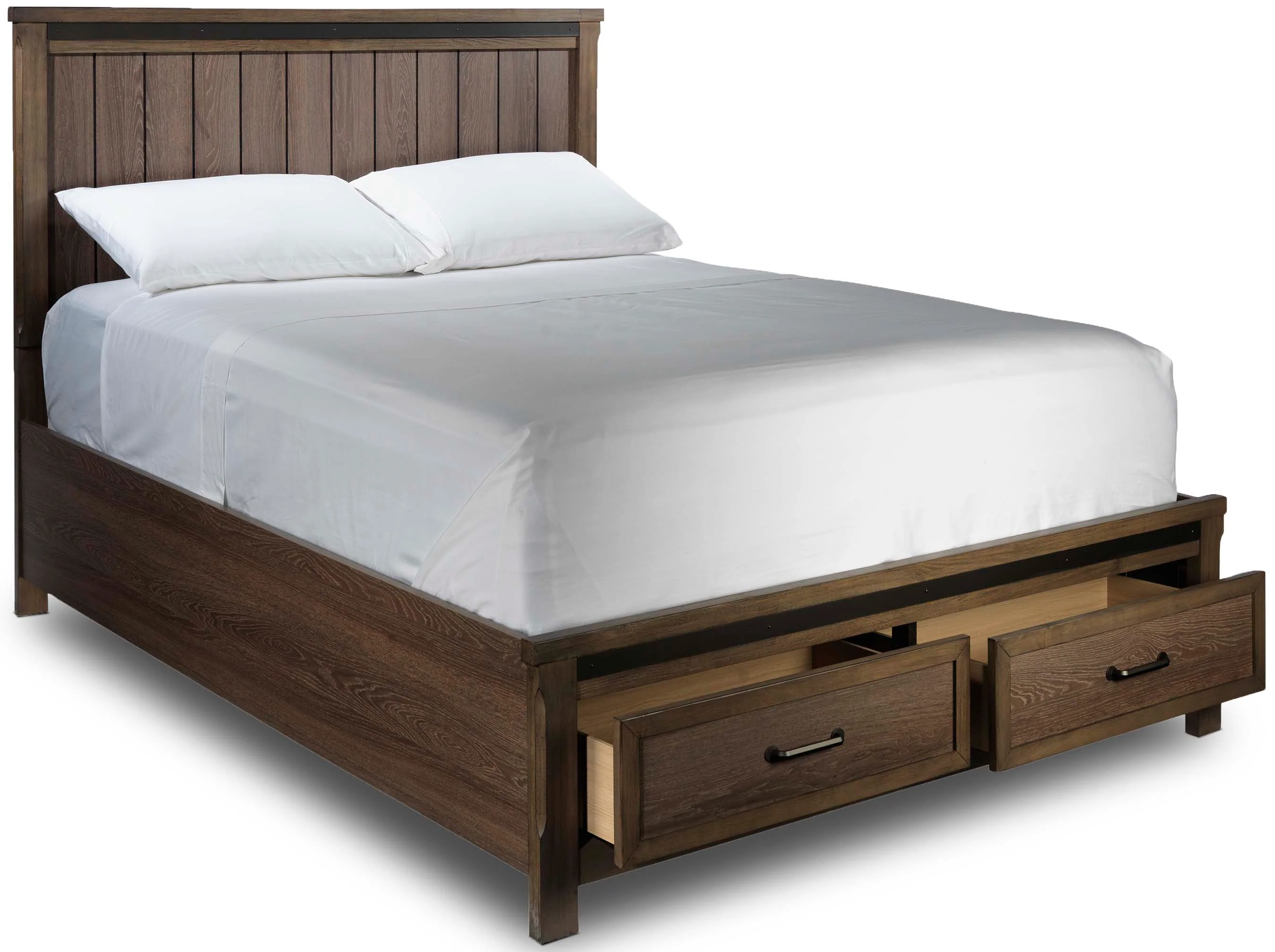 Rossco 5-Piece Queen Storage Bedroom Package - Rustic Oak - Image 2