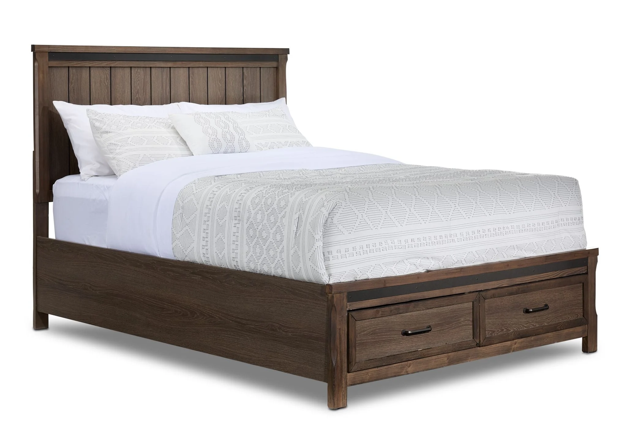 Rossco 6-Piece King Storage Bedroom Package - Rustic Oak - Image 2