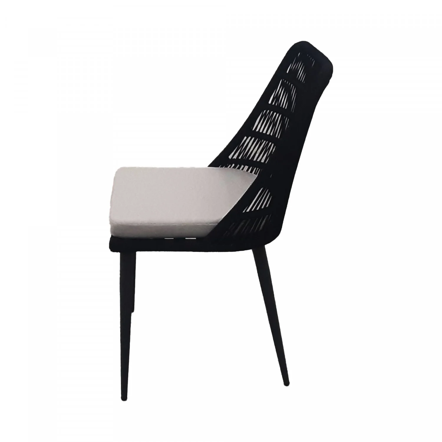 Rousseau Outdoor Dining Chair - Black/Ivory - Image 3